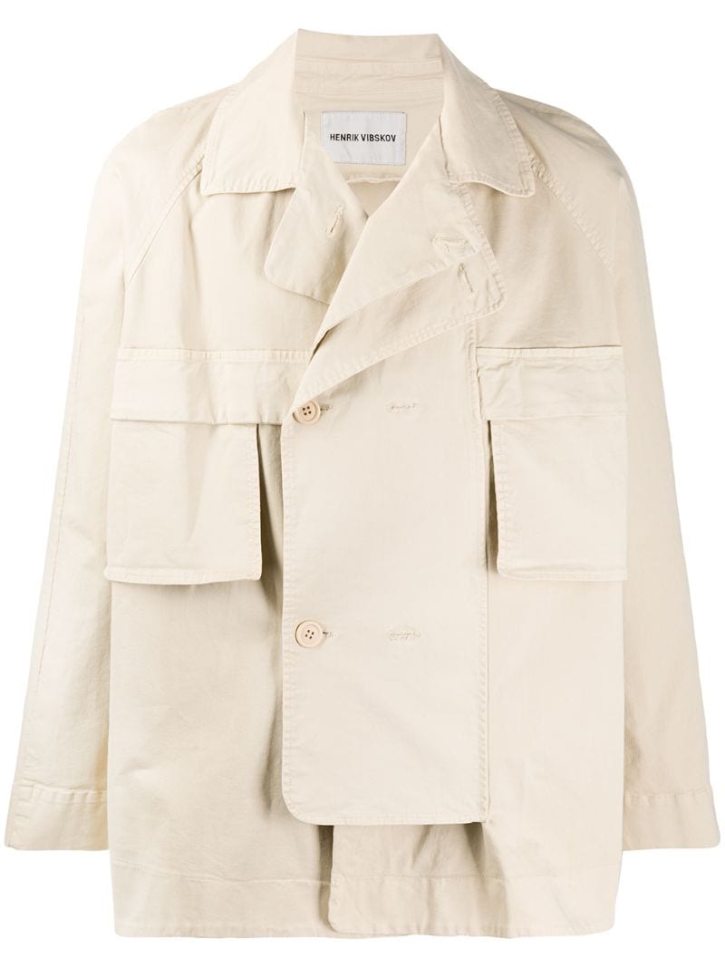 Henrik Vibskov Tanoi Double-breasted Parka In Neutrals