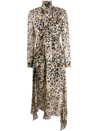 leopard print plisse dress