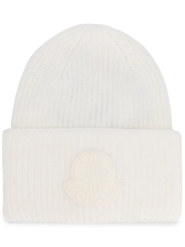 moncler white beanie