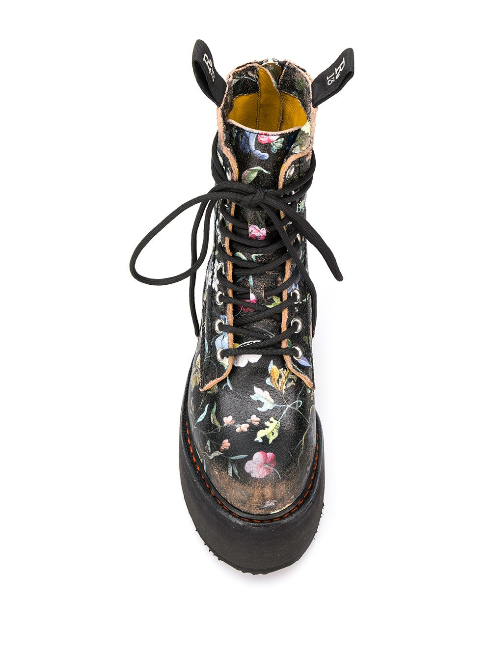 фото R13 ботинки на массивной подошве с цветочным принтом
