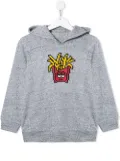 Mostly Heard Rarely Seen 8-Bit fries print cotton hoodie - Grey
