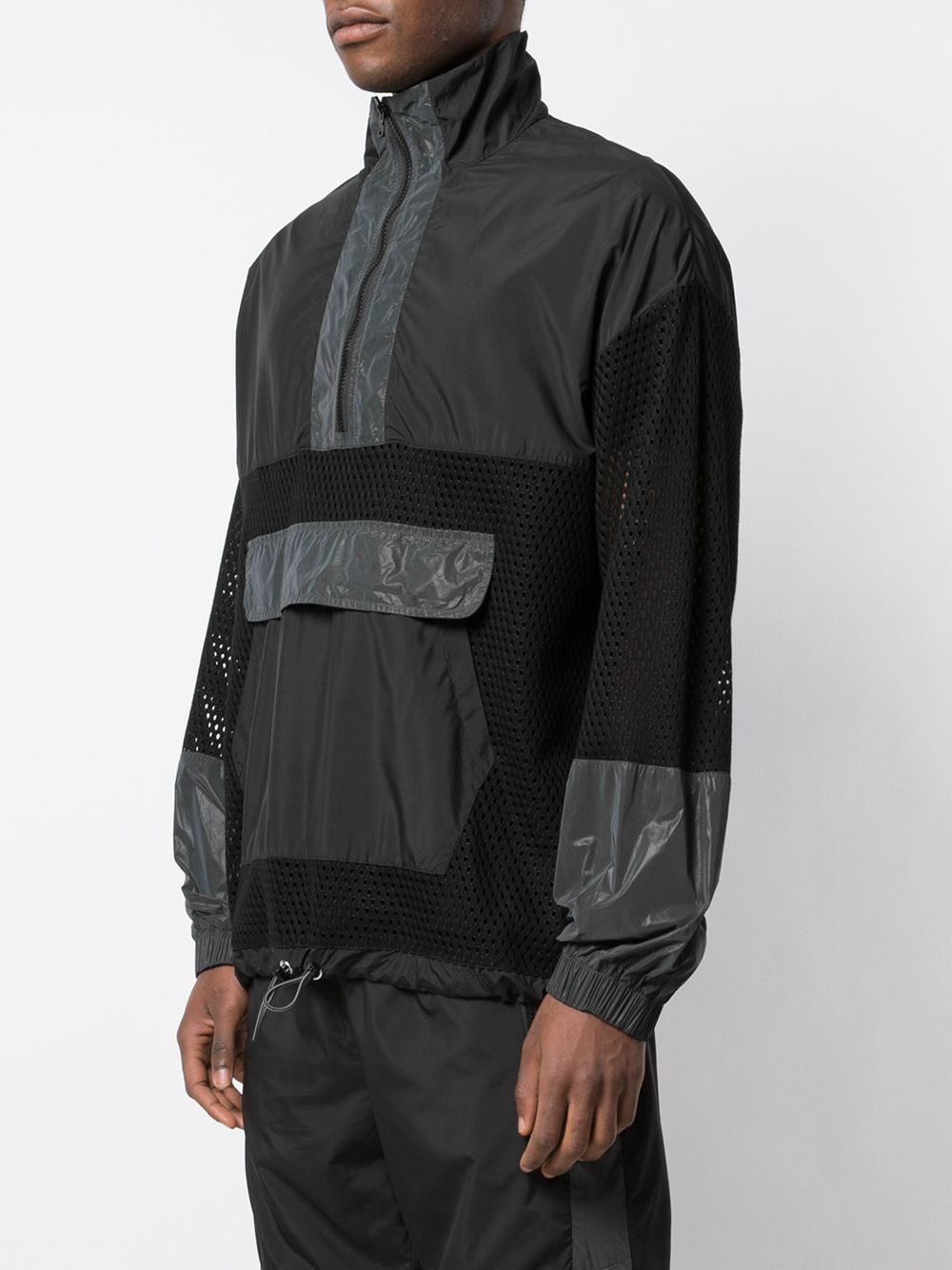 Shop God's Masterful Children Mesh Panel Windbreakers In Black