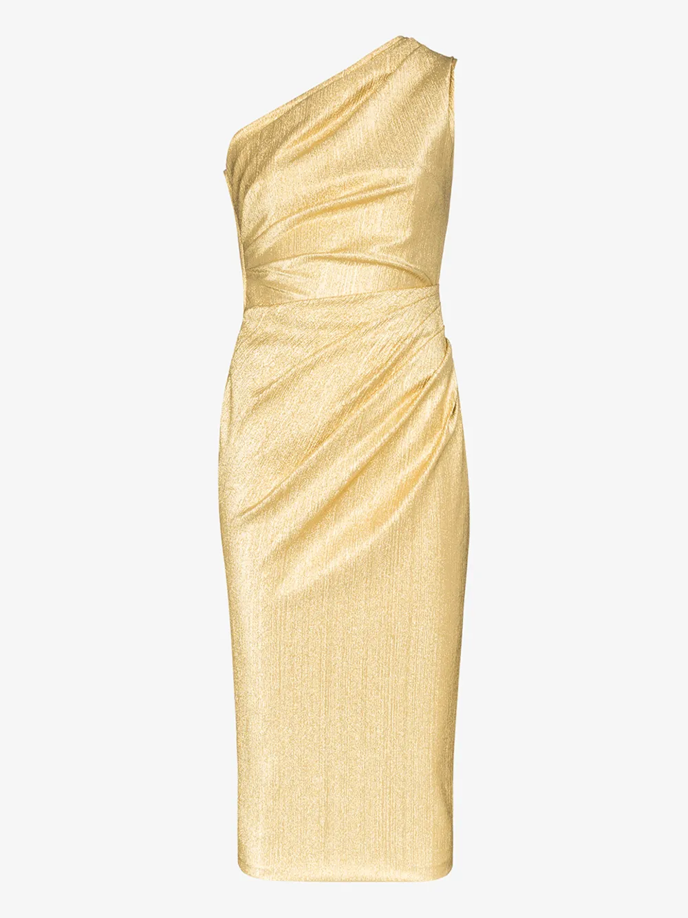 DOLCE & GABBANA ONE SHOULDER METALLIC MIDI DRESS,F6G1GTFURIZ14553750