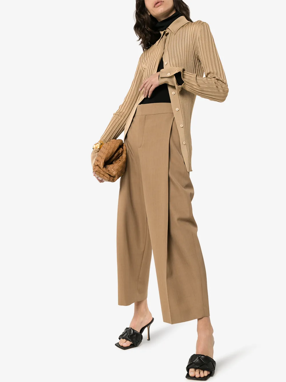 BOTTEGA VENETA RIB KNIT SILK SHIRT,601693VKJM014553805