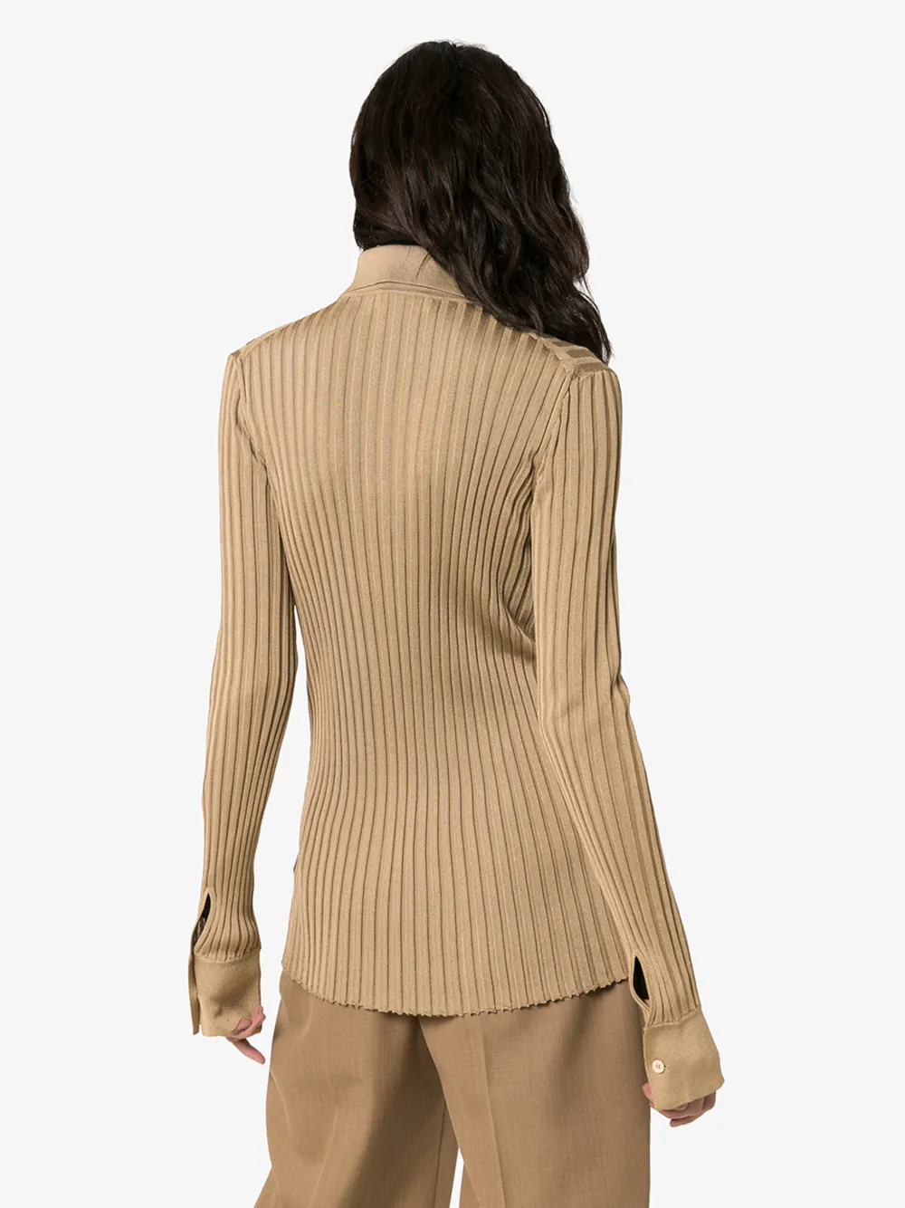 BOTTEGA VENETA RIB KNIT SILK SHIRT,601693VKJM014553805