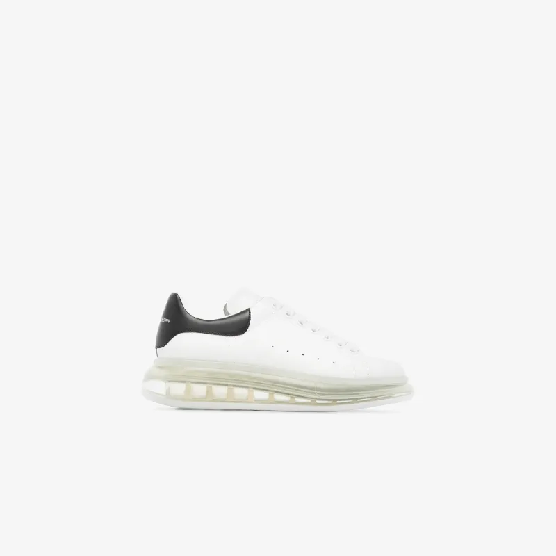 Alexander Mcqueen Womens White Oversized Transparent Sole Sneakers