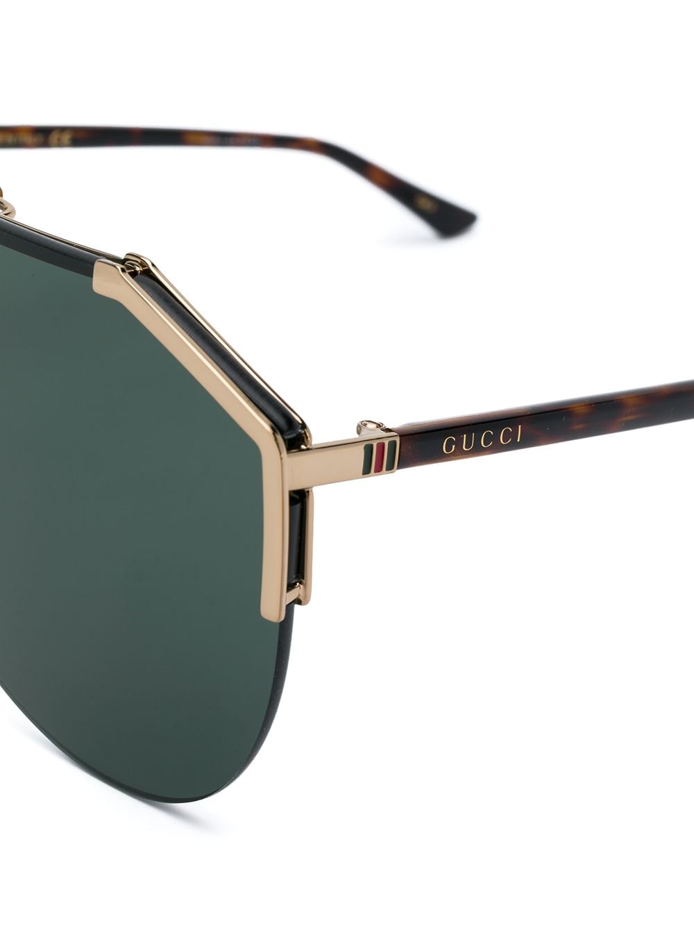 Shop Gucci Tinted Shield-frame Sunglasses In Brown