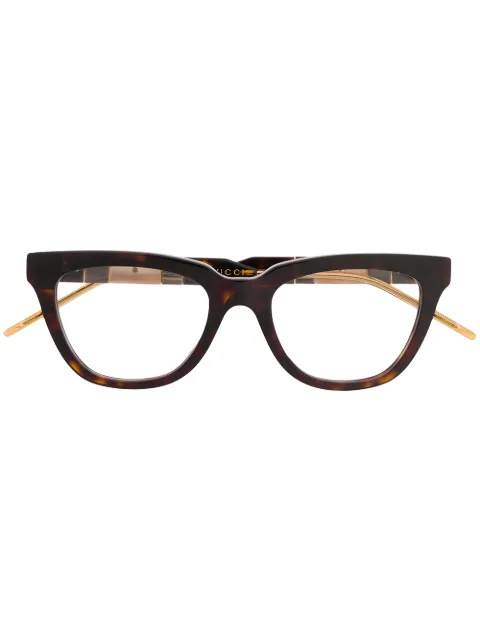 Gucci Eyewear tortoiseshell rectangular-frame glasses