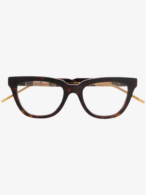 Gucci Eyewear tortoiseshell rectangular-frame glasses