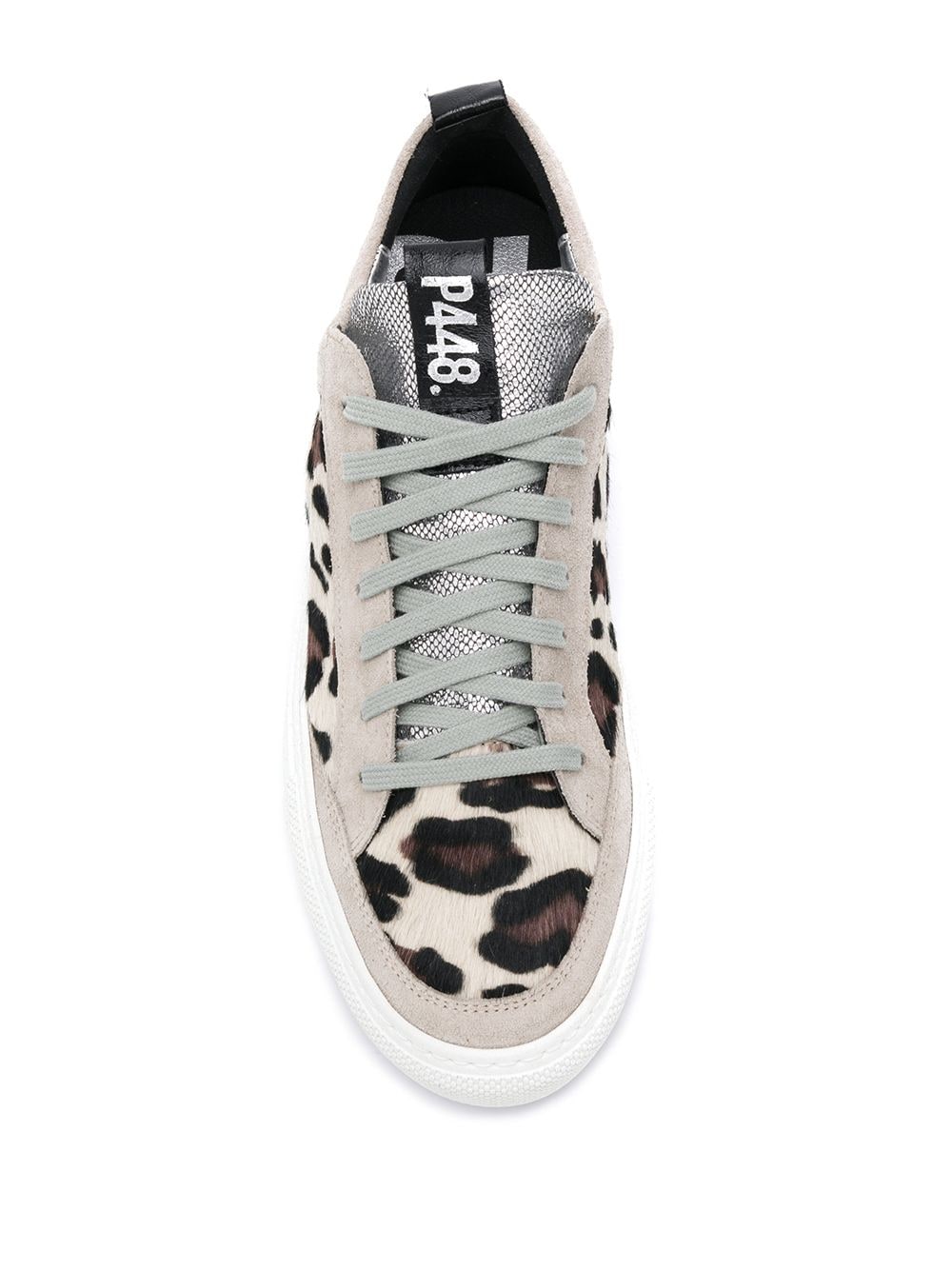 P448 Leopard Print Panelled Sneakers 