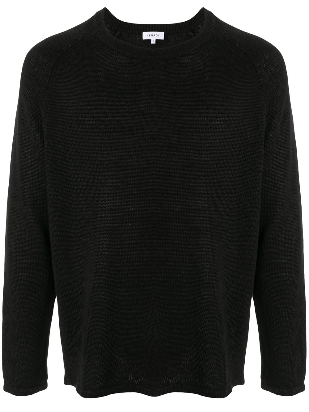 Venroy Raglan Sleeve Textured Sweatshirt In M19222001-blk