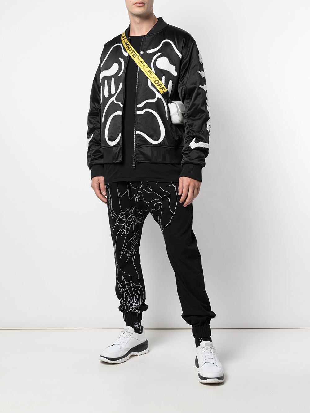 Shop Haculla Scream Embroidered Bomber Jacket In Black