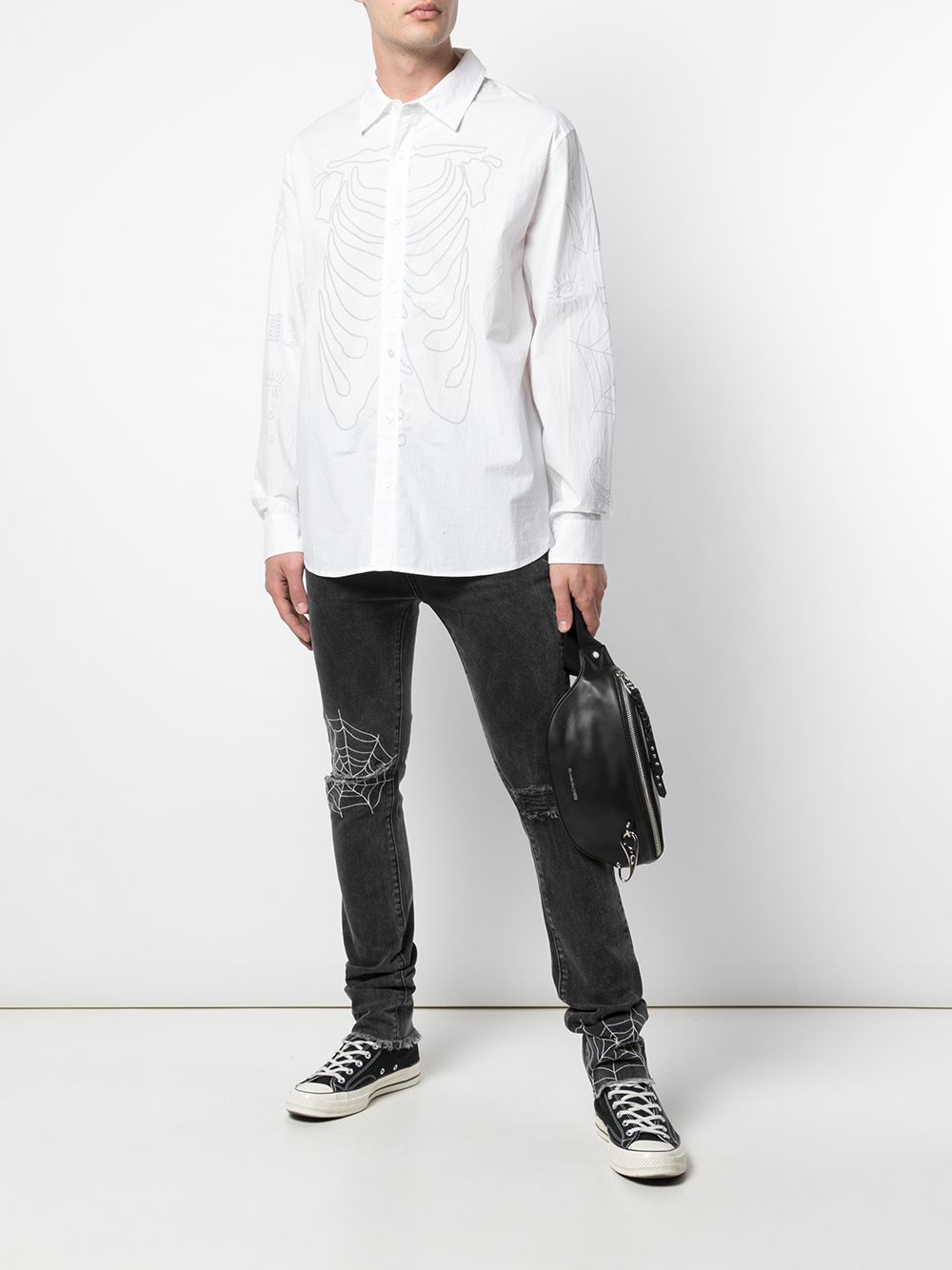 Shop Haculla Tatted Woven Shirt In White