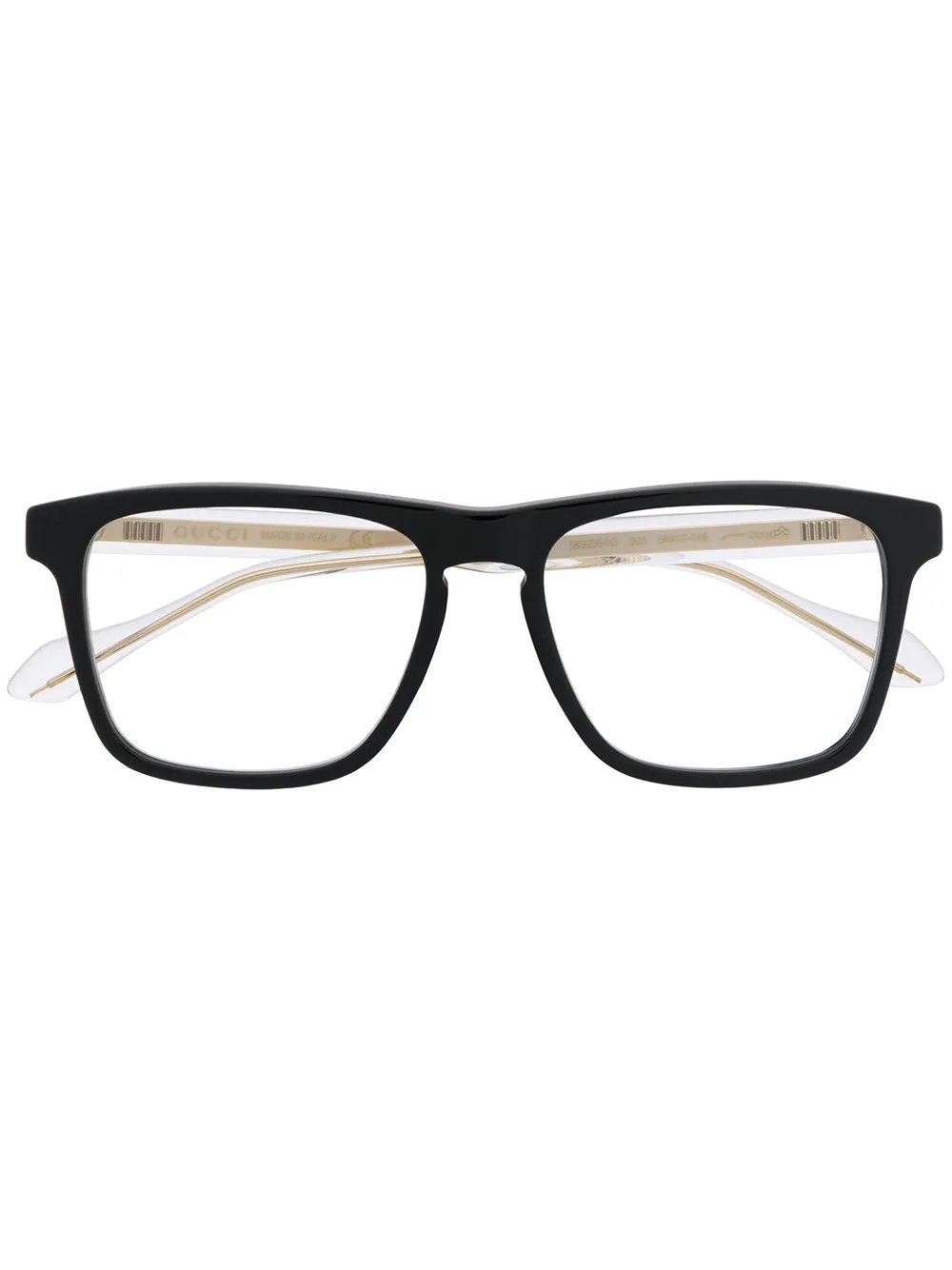 Gucci Eyewear Brille mit Streifen - Schwarz