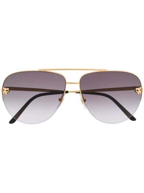 Cartier Eyewear Panther Aviator Sunglasses - Farfetch