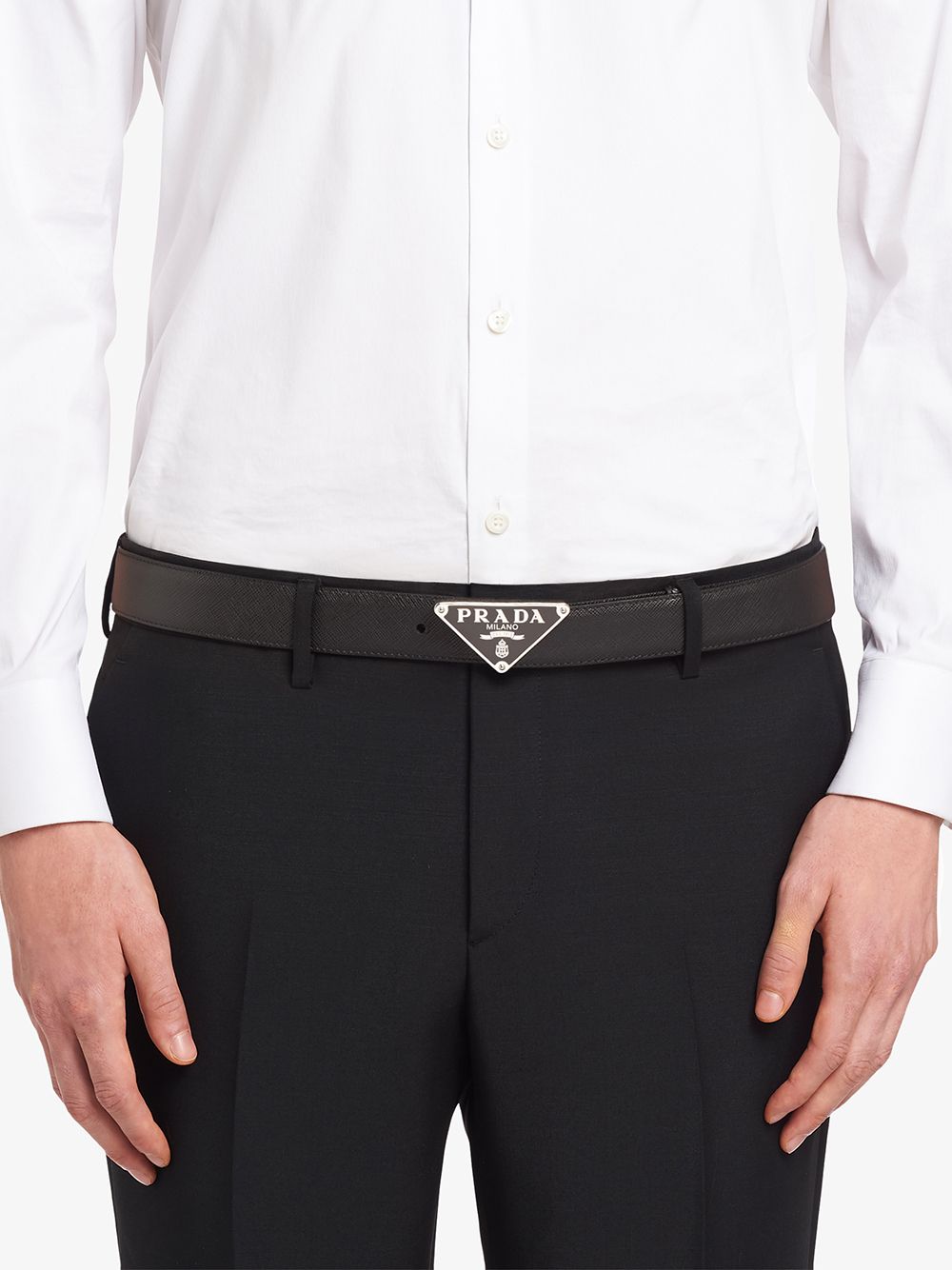 Prada Triangle Logo Belt - Farfetch