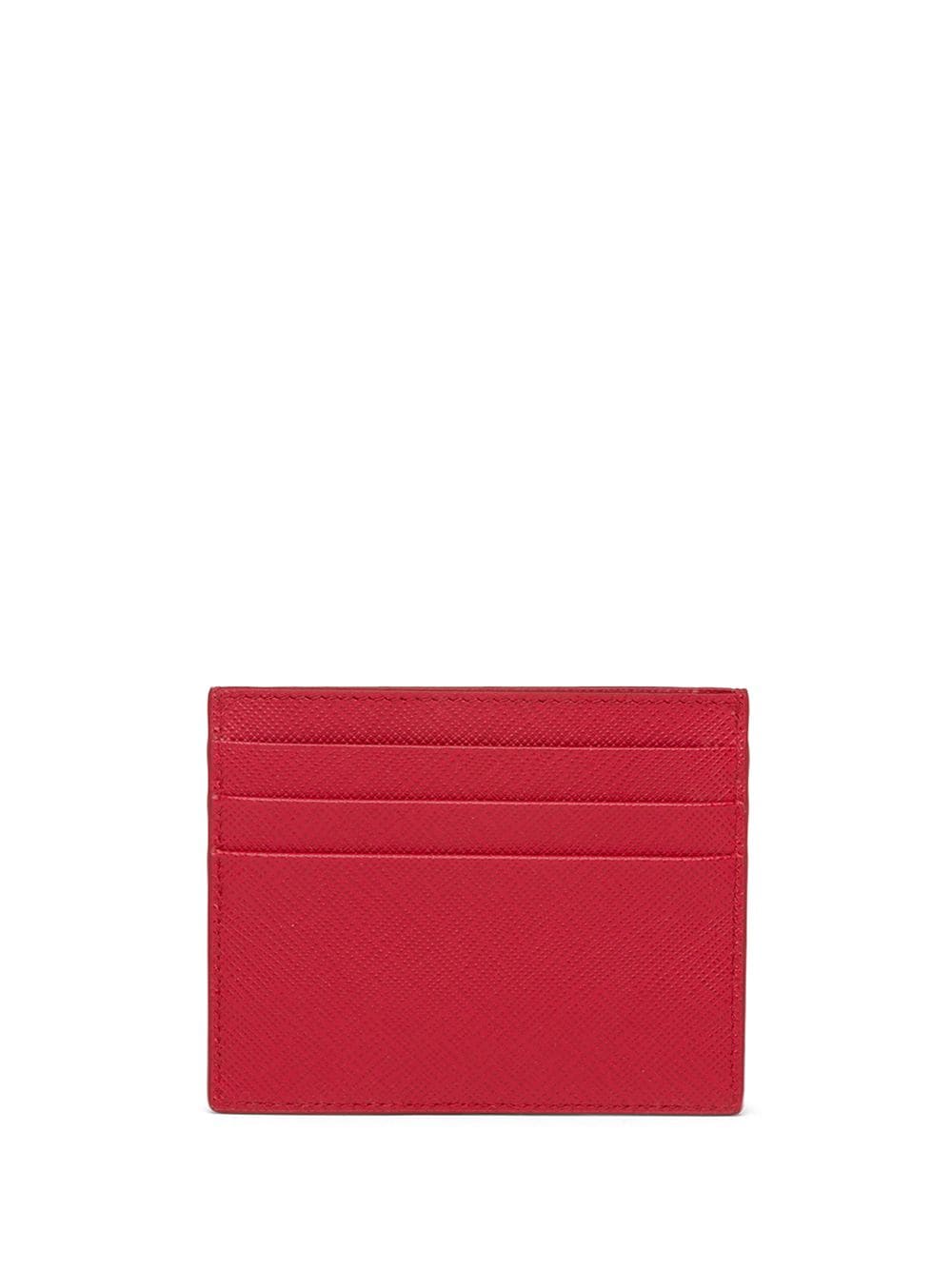 Shop Prada Compact Front Logo Cardholder In Red