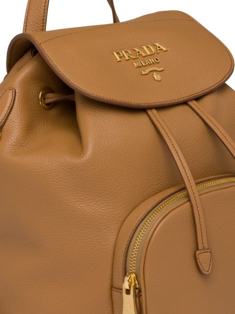 prada pebbled leather backpack