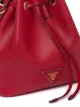 Prada triangle patch bucket bag