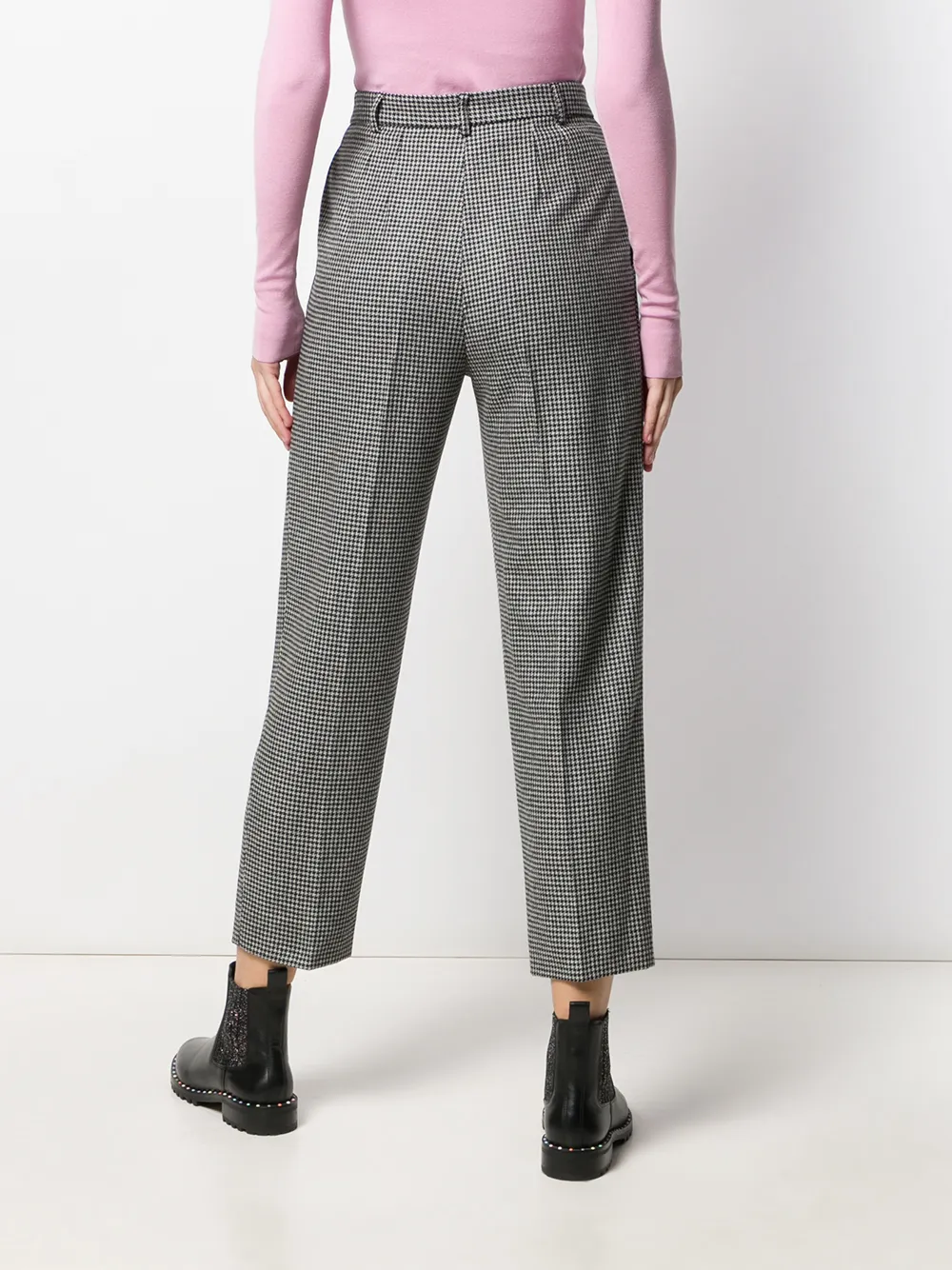 A.P.C. Broek met pied-de-poule print Zwart