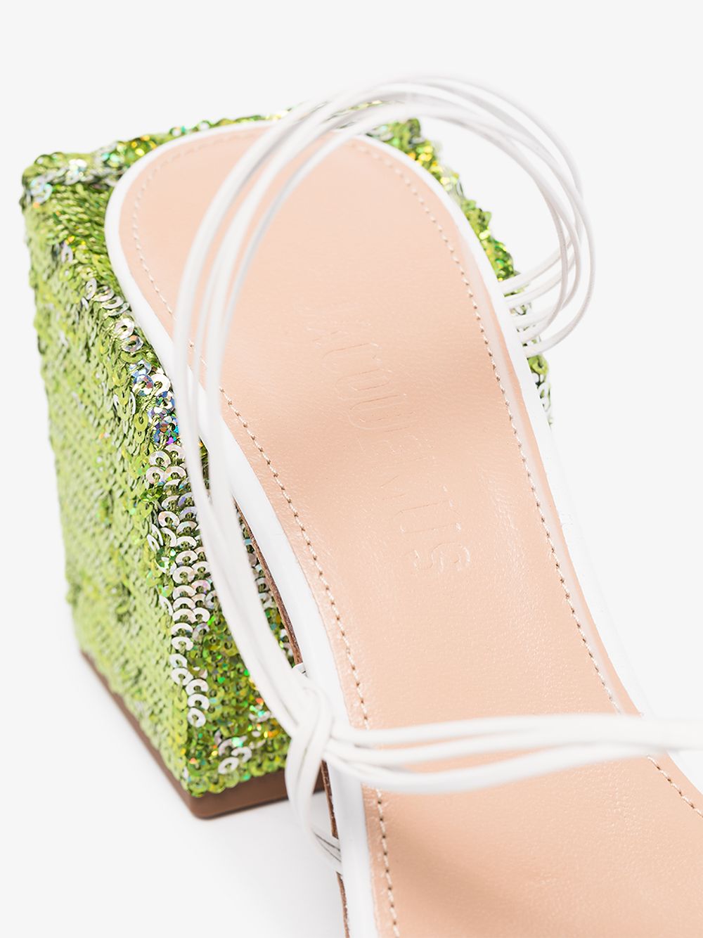 JACQUEMUS JACQUEMUS WHITE LES MULES ESTELLO 70 SEQUIN HEEL SANDALS,201FO1120114559332