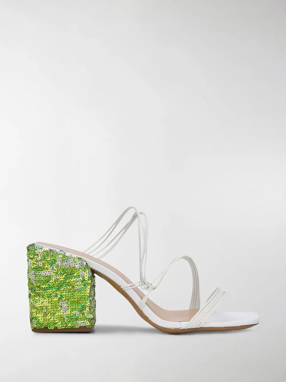 JACQUEMUS ESTELLO 70MM SEQUINNED LEATHER MULES,201FO1120114559332