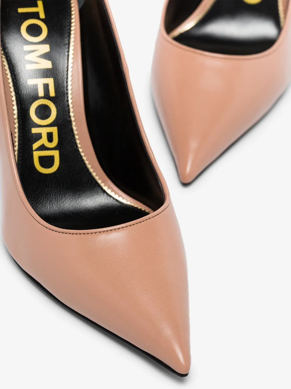 TOM FORD PINK 85 METALLIC CHAIN LEATHER PUMPS,W2560TLKD00214559355