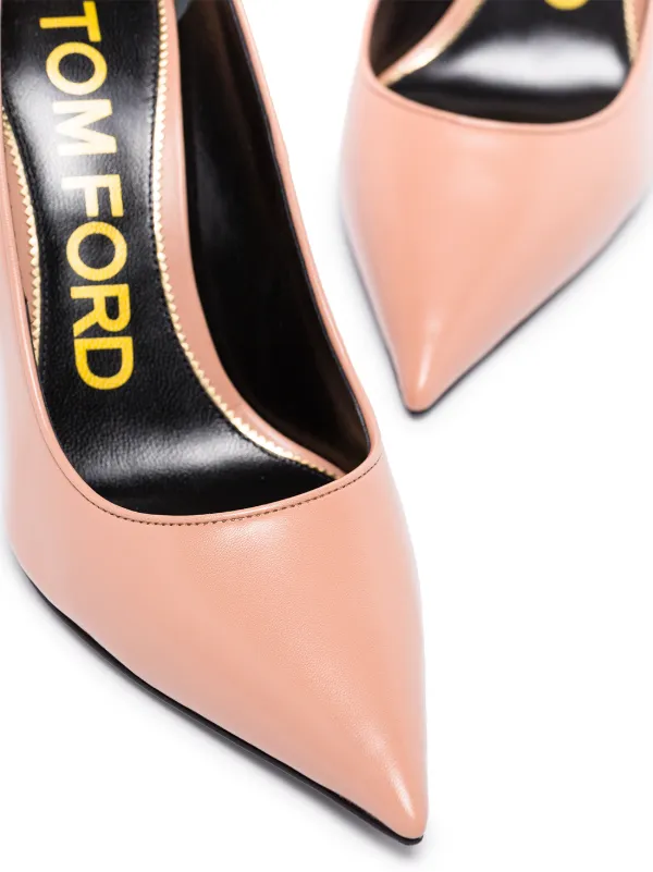 TOM FORD chain-trimmed 85mm Leather Pumps | Neutrals | FARFETCH