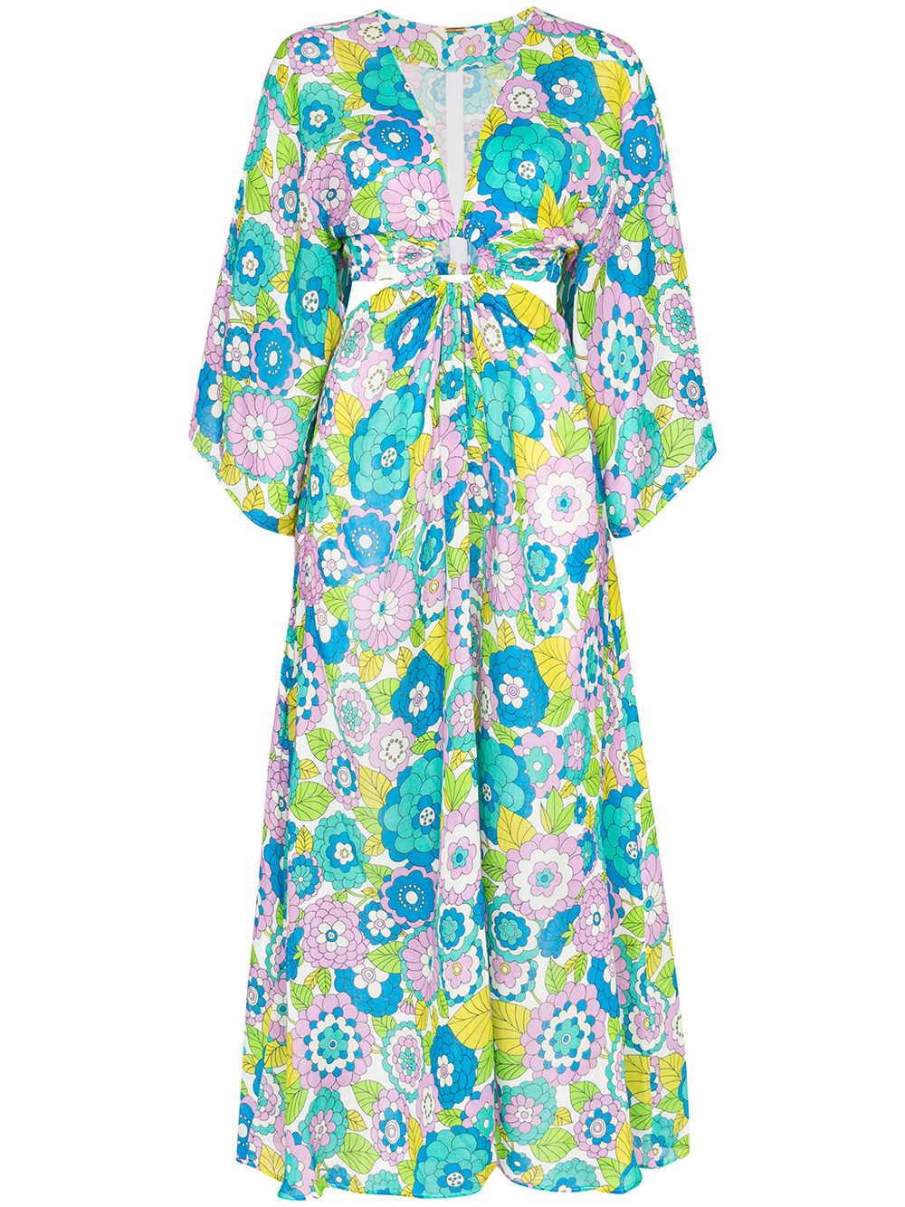 Shop Dodo Bar Or 'shelly' Kleid Mit Blumen-print In Blue