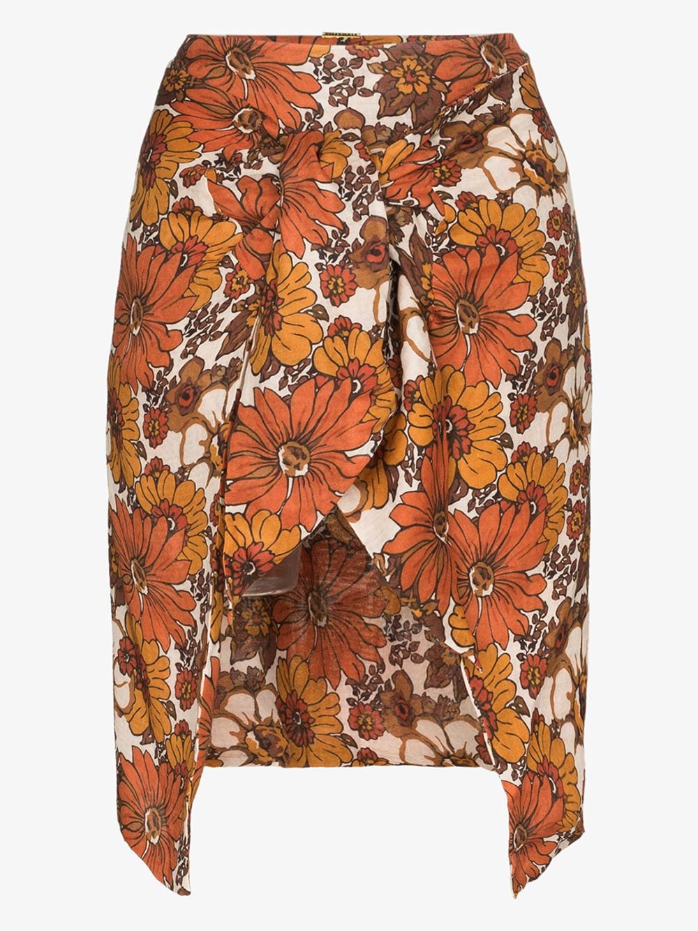 DODO BAR OR MOSA FLORAL WRAP MINI SKIRT,DBO111514559389