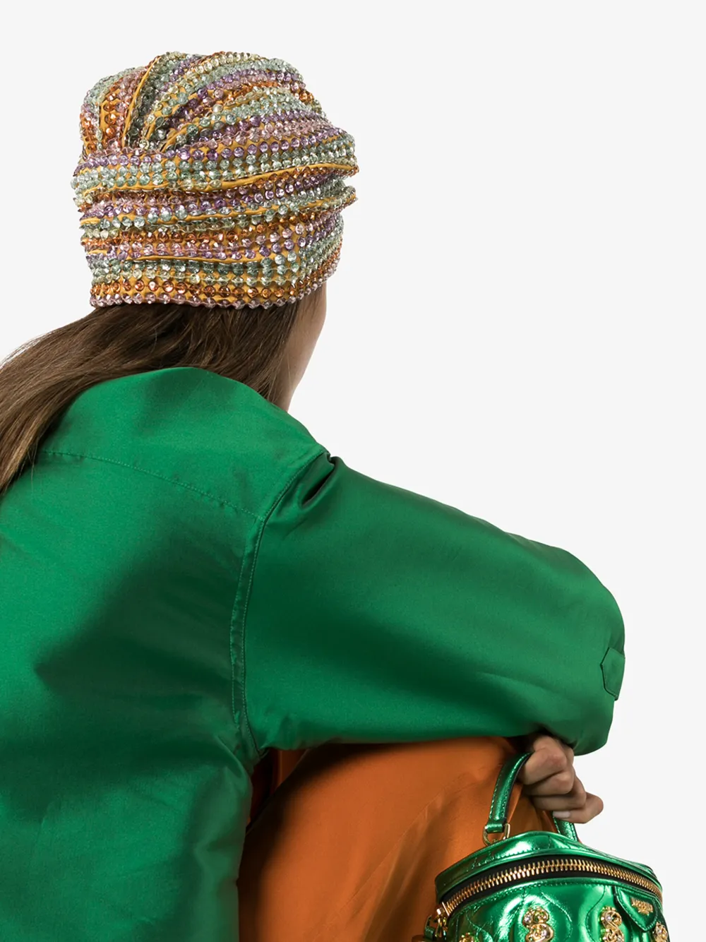 MARY JANE CLAVEROL MULTICOLOURED MALIBU BEADED SEQUIN TURBAN