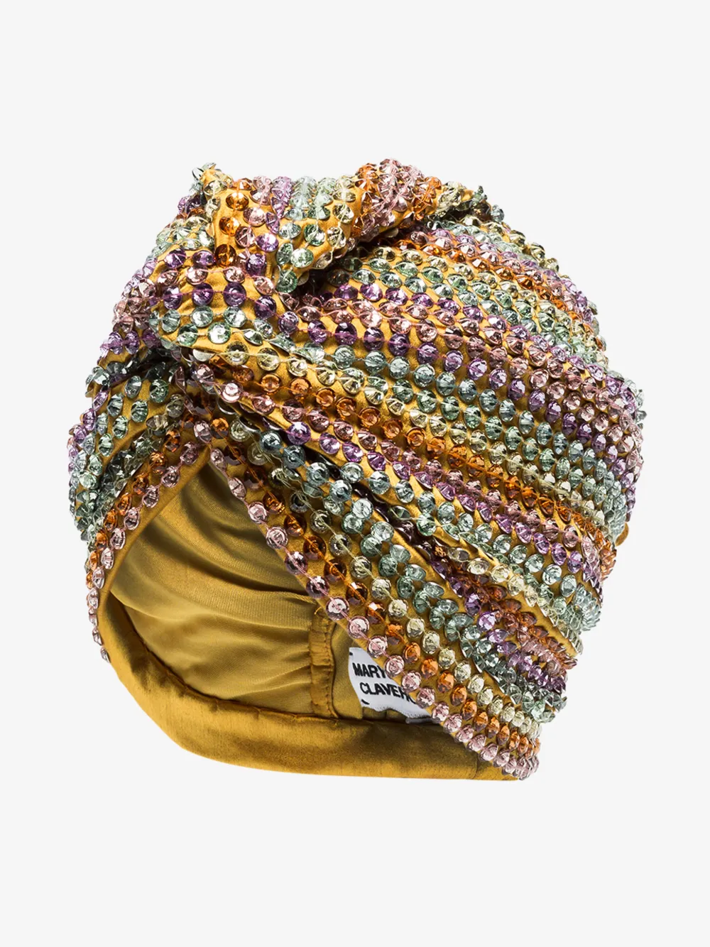 MARY JANE CLAVEROL MULTICOLOURED MALIBU BEADED SEQUIN TURBAN