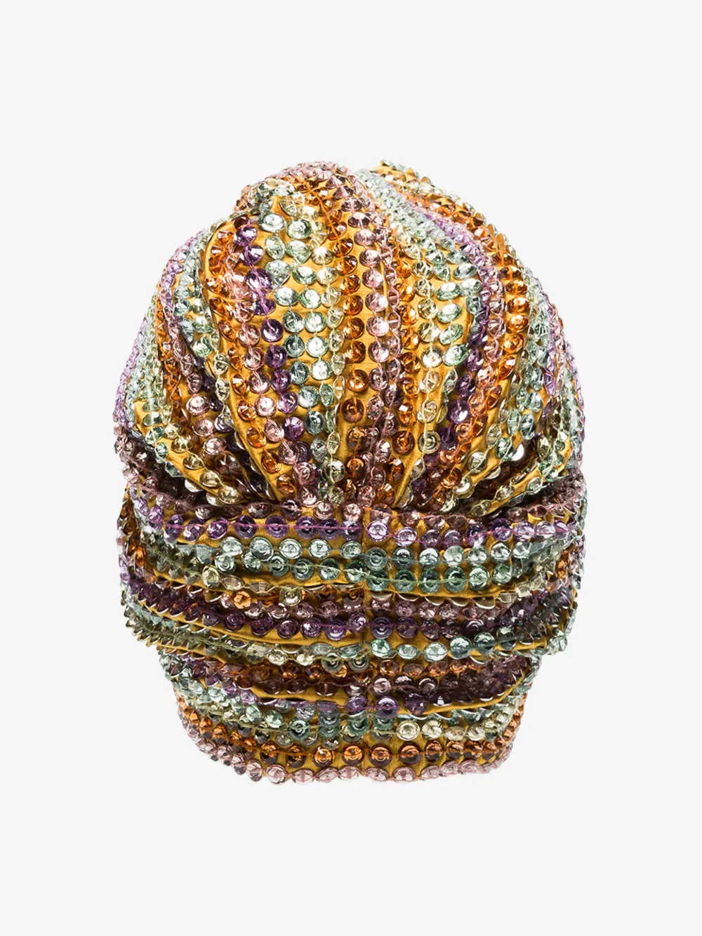 MARY JANE CLAVEROL MULTICOLOURED MALIBU BEADED SEQUIN TURBAN