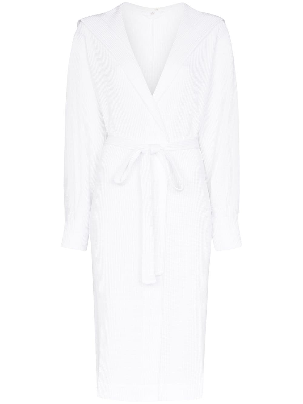 Skin Camilla Waffle-knit Cotton Dressing Dressing Gown In White