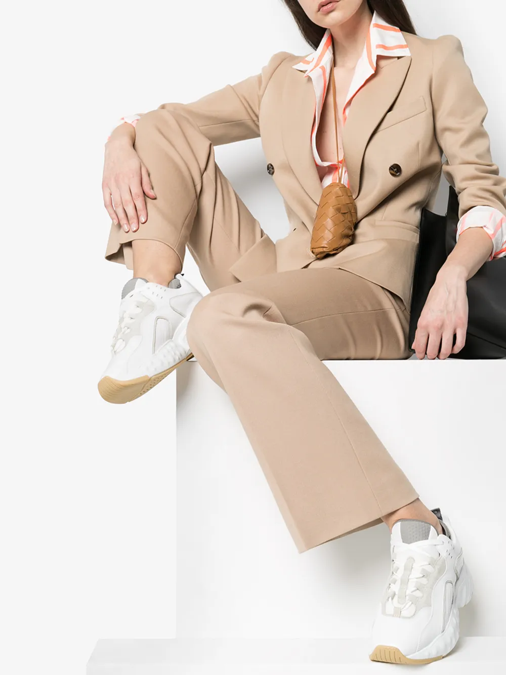 ACNE STUDIOS ACNE STUDIOS WHITE MANHATTAN LEATHER SNEAKERS,AD0004ANC14559564