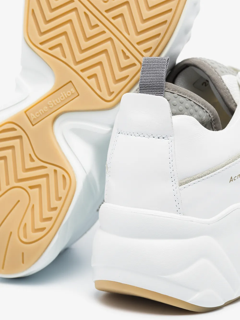 ACNE STUDIOS ACNE STUDIOS WHITE MANHATTAN LEATHER SNEAKERS,AD0004ANC14559564
