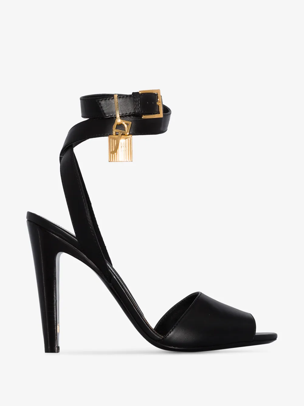 TOM FORD BLACK PADLOCK 105 LEATHER SANDALS,W2610TLCL00214559629