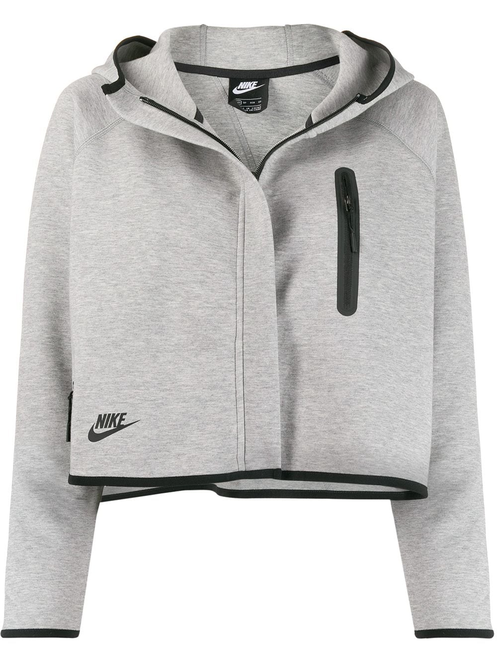 фото Nike укороченная куртка Tech Fleece с капюшоном