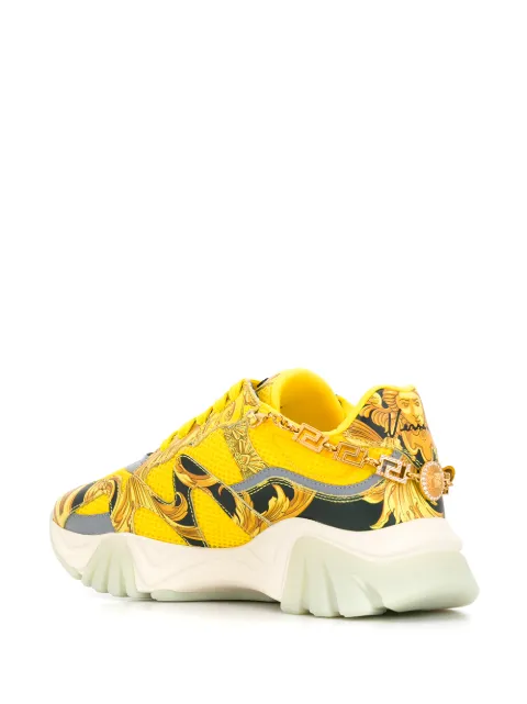 VERSACE PLATFORM SIGNATURE-PRINT SNEAKERS