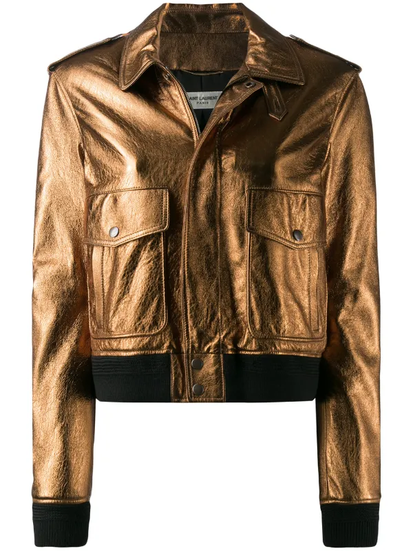 metallic aviator jacket