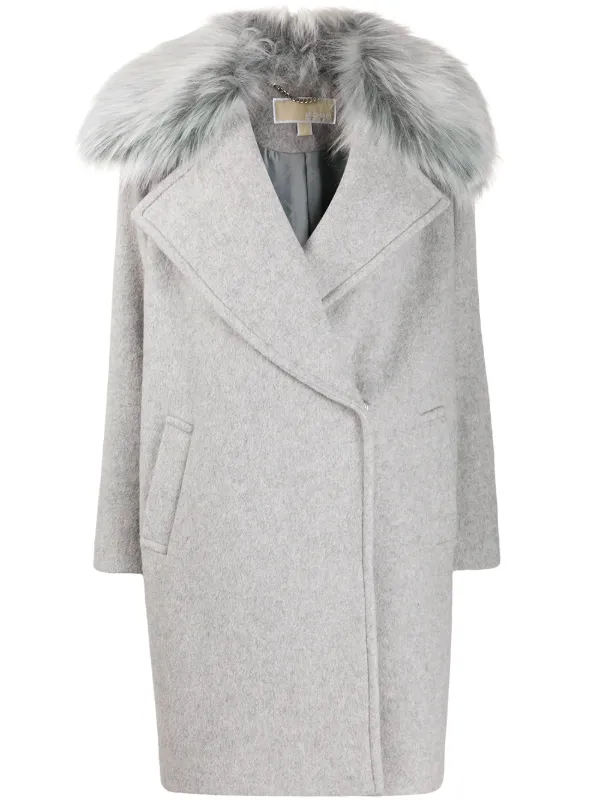 michael kors fur trimmed coat