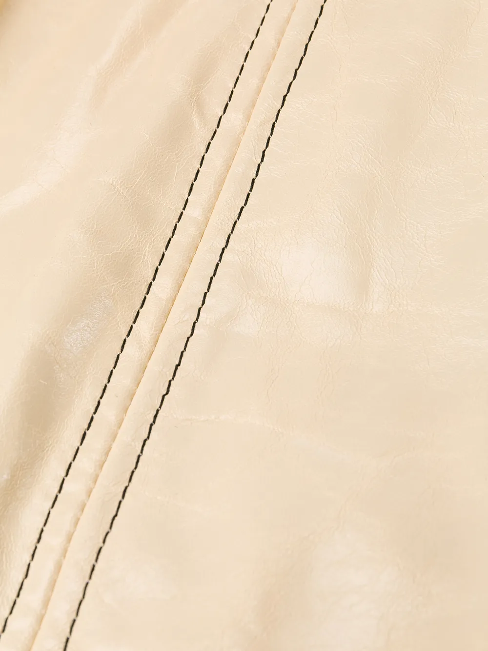 Zipped Leather A-Line Skirt