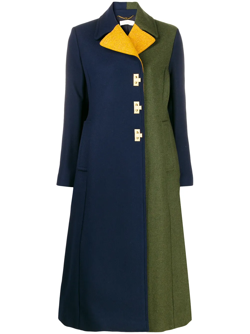 Tory Burch Coats flip-lock color-block coat