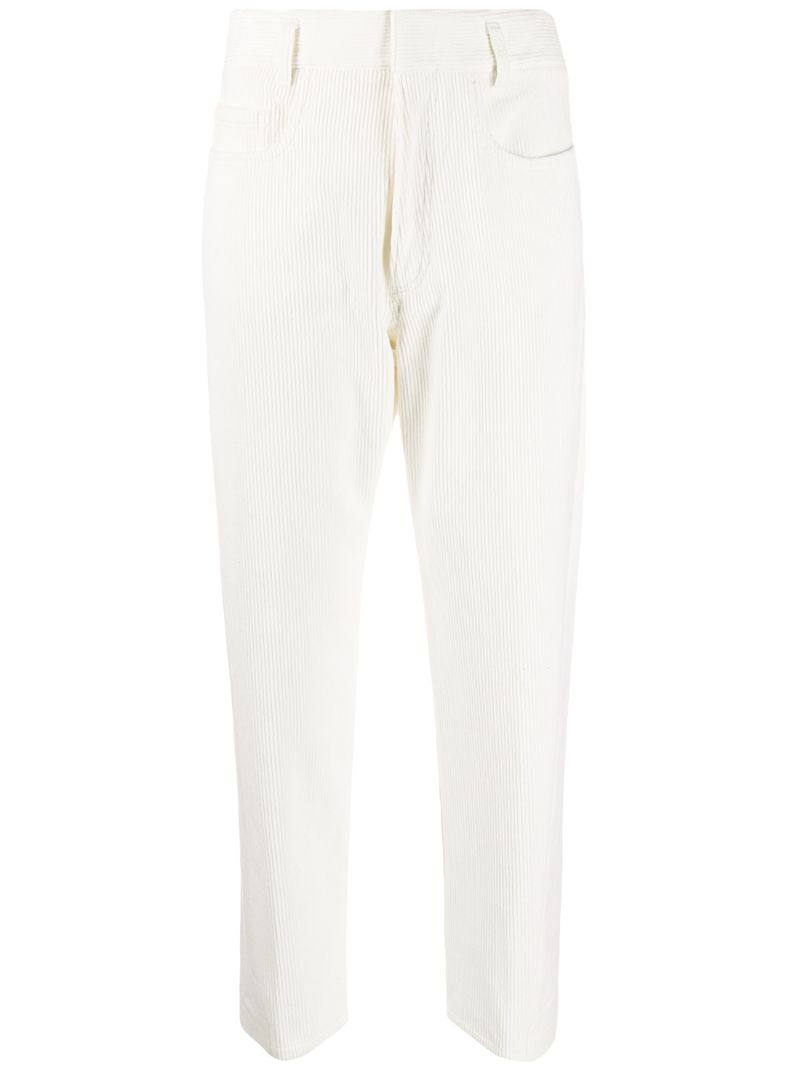 Haider Ackermann Cropped Corduroy Trousers In White | ModeSens
