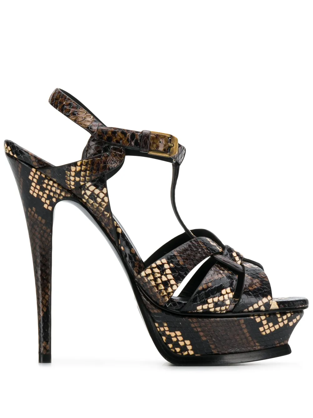 Saint Laurent Tribute 105mm sandals Brown