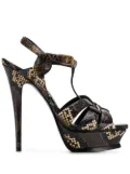 Saint Laurent Tribute 105mm sandals - Brown