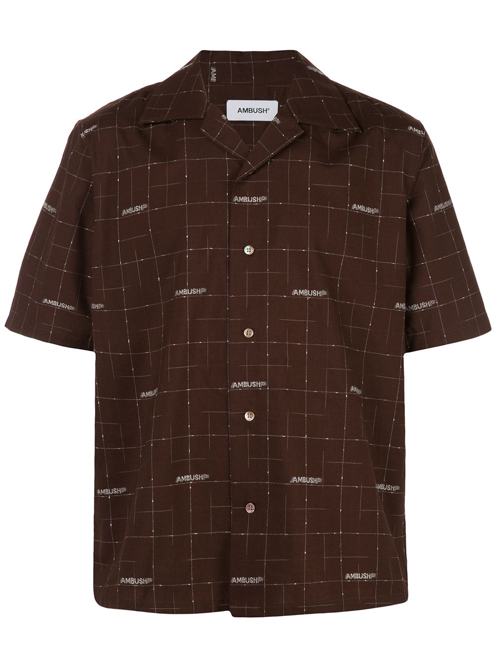 Brown Ambush Logo Open Collar Shirt For Men Farfetch Com