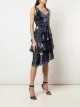 Marchesa Notte floral printed asymmetric dress