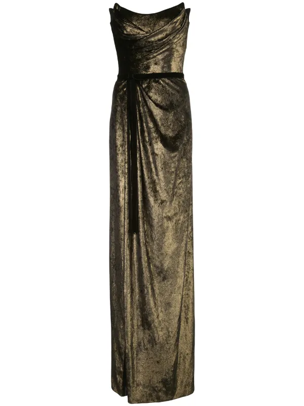 marchesa gold dress