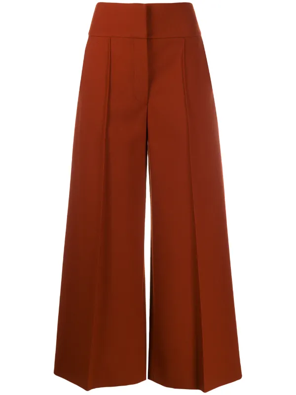 high waisted red wide leg pants